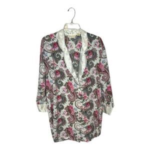 Victoria's Secret Floral Paisley Vintage Gold Label Double Breasted Robe. Size S